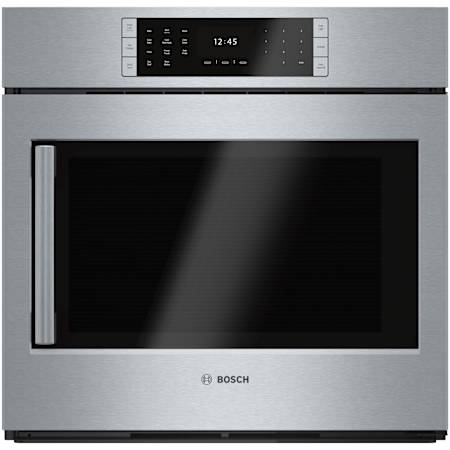 Bosch Benchmark® 30 Inch Wide 4.6 Cu. Ft. Electric Right Hinge Single Oven with SteelTouch and AutoProbe Stainless Steel
