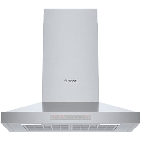 Bosch 500 Series 180 - 600 CFM 30 Inch Wide Wall Mounted Range Hood with 4 Speeds and Touch Controls Stainless Steel