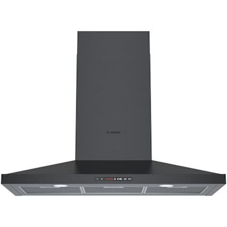 Bosch 800 Series 180 - 600 CFM 36 Inch Wide Wall Mounted Range Hood with LCD Display and Dishwasher Safe Filters Black Stainless Steel