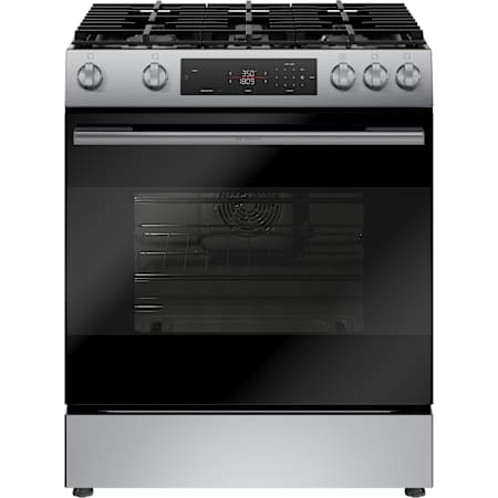 Bosch 100 Series 30 Inch Wide 5.8 Cu. Ft. Slide In Gas Range Stainless Steel