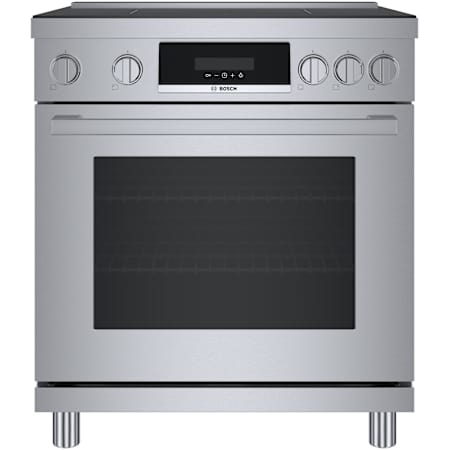 Bosch 800 Series 30 Inch Wide 3.9 Cu. Ft. Free Standing Induction Range with Convection Multi-Rack and QuietClose Stainless Steel
