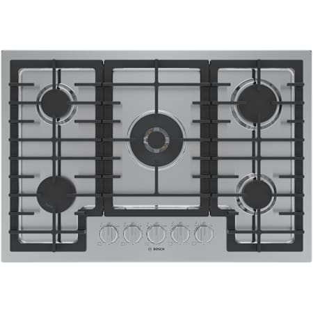 Bosch 800 Series 30 Inch Wide 5 Burner Natural Gas Cooktop with FlameSelect and Dual Flame Power Burner Stainless Steel
