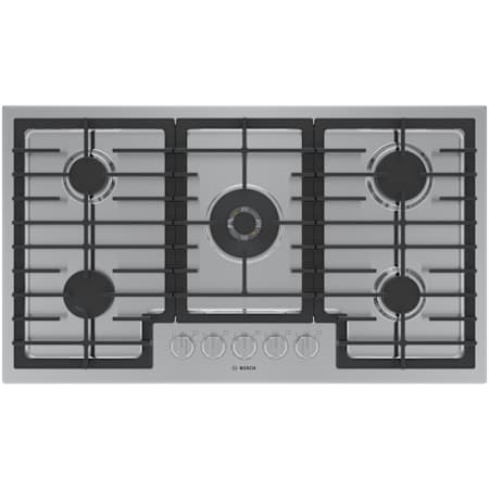 Bosch 800 Series 36 Inch Wide 5 Burner Natural Gas Cooktop with FlameSelect and Dual Flame Power Burner Stainless Steel