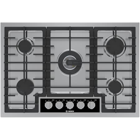 Bosch Benchmark® Series 30 Inch Wide 5 Burner Natural Gas Cooktop with FlameSelect and OptiSim Burner Stainless Steel