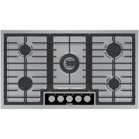 Bosch Benchmark® Series 36 Inch Wide 5 Burner Natural Gas Cooktop with FlameSelect and OptiSim Burner Stainless Steel