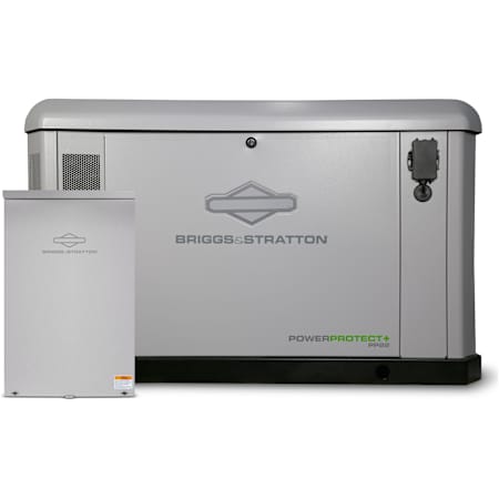 Briggs And Stratton PowerProtect+ 22kW (120/240 V) Single Phase Multi-Fuel Air Cooled Standby Generator with 200A Transfer Switch N/A