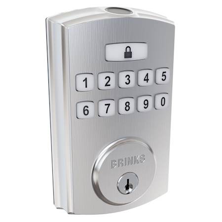 Brinks Brinks Electronic Fingerprint and Keypad Deadbolt Lock Satin Nickel