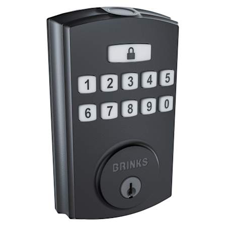Brinks Brinks Electronic Fingerprint and Keypad Deadbolt Lock Matte Black