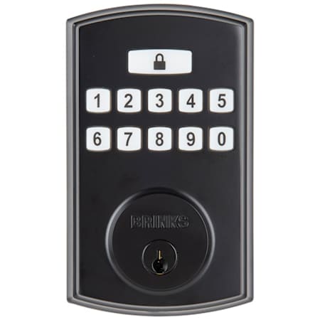 Brinks Electronic Keypad Single Cylinder Deadbolt from the Transitional Collection Matte Black