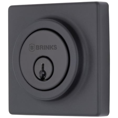Brinks Mendocino Single Cylinder Keyed Entry Deadbolt from the Contemporary Collection Matte Black