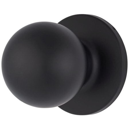 Brinks Raleigh Passage Door Knob Set with Round Rose from the Transitional Collection Matte Black