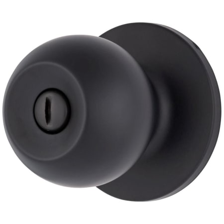 Brinks Raleigh Privacy Door Knob Set with Round Rose from the Transitional Collection Matte Black