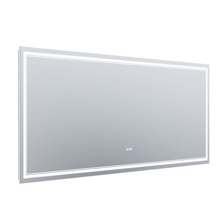Brio Lighting GlareGuard 35-13/16"W x 95-11/16"H Rectangular Flat Framed Wall Mounted Bathroom Mirror with Lighting Mirror