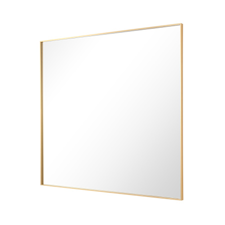 Brio Lighting Brio Reflections 30" Square Flat Aluminum Framed Wall Mounted Bathroom Mirror Gold
