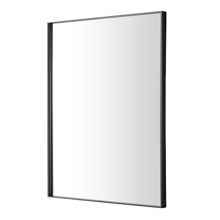 Brio Lighting Brio Reflections 30"W x 36"H Rectangular Flat Aluminum Framed Wall Mounted Bathroom Mirror Black