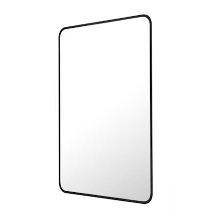 Brio Lighting Brio Reflections 25-3/4"W x 40"H Rectangular Flat Aluminum Framed Wall Mounted Bathroom Mirror Black