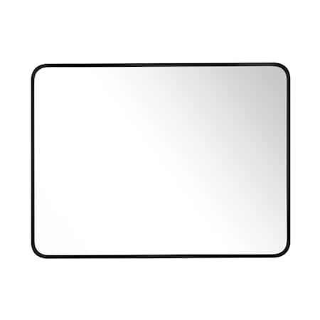 Brio Lighting Brio Reflections 30"W x 40"H Rectangular Flat Aluminum Framed Wall Mounted Bathroom Mirror Black