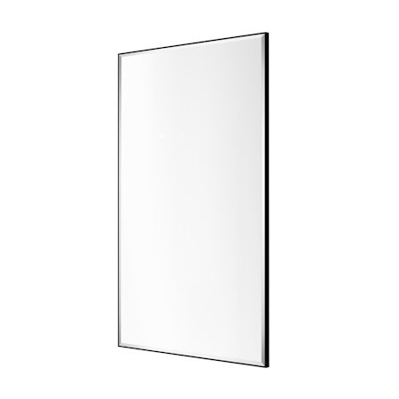 Brio Lighting Brio Reflections 20"W x 40"H Rectangular Beveled Aluminum Framed Wall Mounted Bathroom Mirror Black