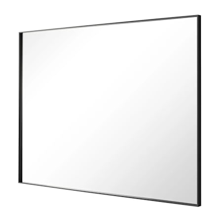 Brio Lighting Brio Reflections 25-11/16"W x 36"H Rectangular Flat Aluminum Framed Wall Mounted Bathroom Mirror Black