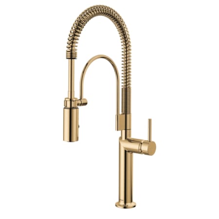 Brizo Odin 1.8 GPM Semi-Professional Kitchen Faucet with Two-function Wand - Less Handle Polished Gold