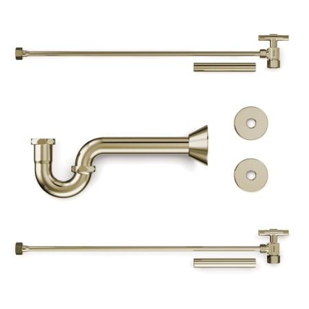 Brizo Litze Decorative Sink Supply Kit with Angle Stops, Supply Lines and P Trap Brilliance Polished Nickel