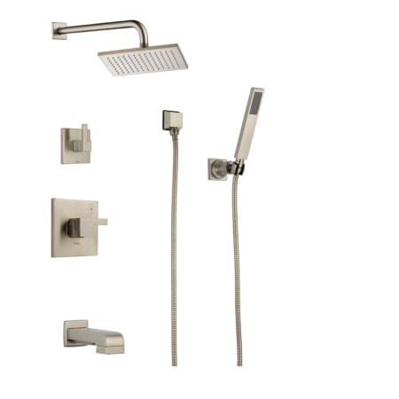 Brizo Siderna Pressure Balanced Tub and Shower System with Shower Head and Hand Shower - Rough-in Valve Included Brilliance Brushed Nickel