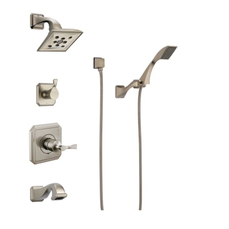 Brizo Virage Pressure Balanced Tub and Shower System with Shower Head and Hand Shower - Rough-in Valve Included Brilliance Brushed Nickel