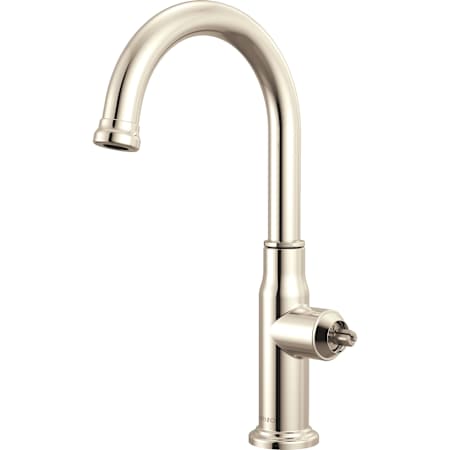 Brizo Faircroft 1.8 GPM Single Hole Bar Faucet with Arc Spout - Less Handle Brilliance Polished Nickel
