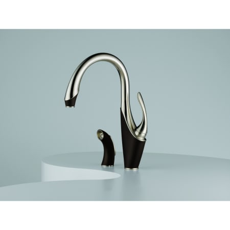 Installed Faucet in Cocoa Bronze/Stainless Steel