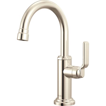 Brizo Faircroft 1.5 GPM Cold Water Dispenser Beverage Faucet with Arc Spout and Industrial Lever Handle Brilliance Polished Nickel