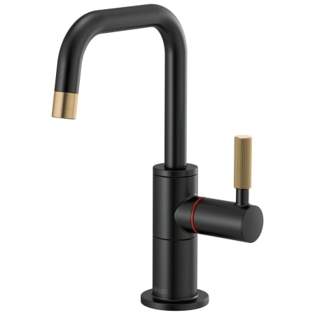 Brizo Litze 1.0 GPM Single Hole Instant Hot Faucet Water Dispenser with Square Spout - Less Tank Matte Black / Brilliance Luxe Gold