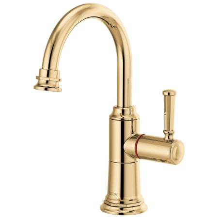 Brizo Rook 1.0 GPM Single Hole Instant Hot Faucet Water Dispenser with Arc Spout - Less Tank Polished Gold