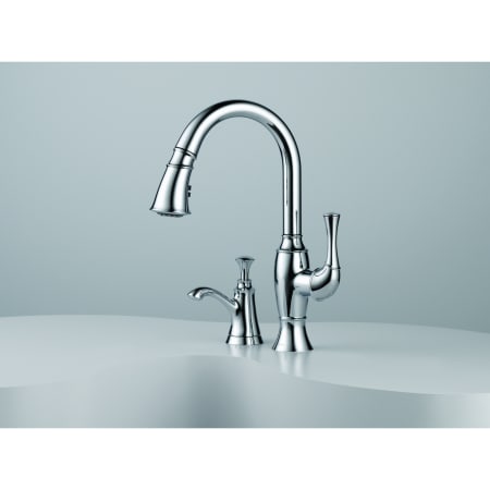 Installed Faucet with Soap Dispenser in Chrome