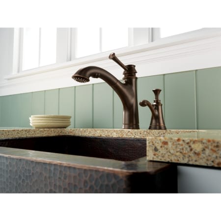 Installed Faucet with Soap Dispenser in Oil Rubbed Bronze