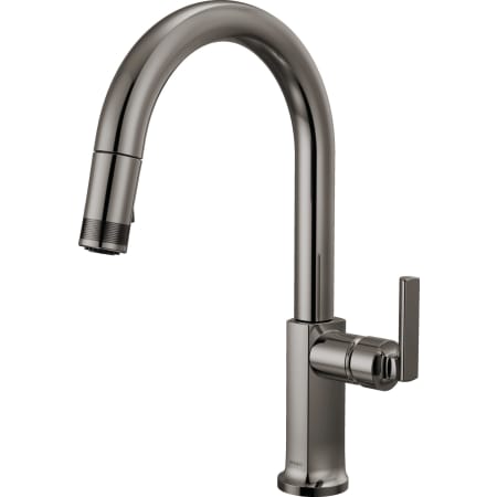 Brizo Kintsu 1.8 GPM Single Hole Pull Down Kitchen Faucet with Arc Spout - Less Handle Lumicoat Black Onyx