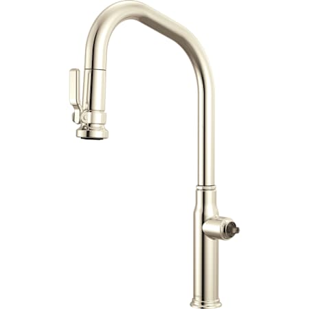 Brizo Faircroft 1.8 GPM Single Hole Pull Down Kitchen Faucet with Angled Spout - Less Handle Brilliance Polished Nickel
