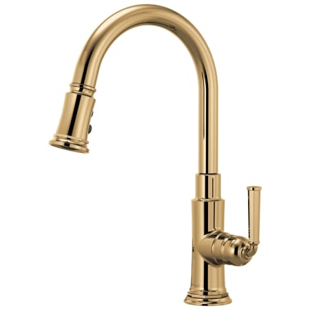 Brizo Rook 1.8 GPM Single Hole Pull Down Kitchen Faucet with MagneDock - Limited Lifetime Warranty Polished Gold