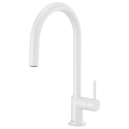 Brizo Odin 1.8 GPM Single Hole Pull Down Kitchen Faucet with Arc Spout - Less Handle Matte White