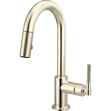 Brizo Litze 1.8 GPM Single Hole Pull Down Prep/Bar Faucet Brilliance Polished Nickel