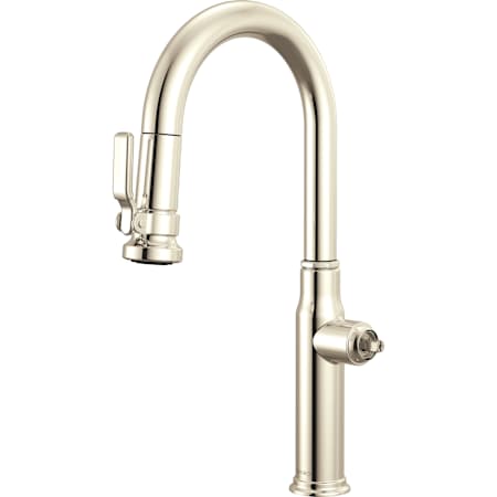 Brizo Faircroft 1.8 GPM Single Hole Pull Down Bar/Prep Faucet with Arc Spout - Less Handle Brilliance Polished Nickel