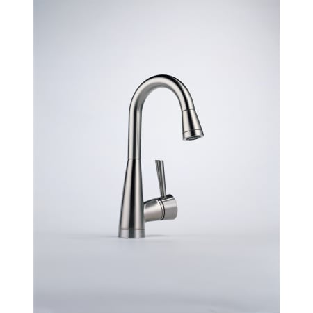 Installed Faucet in Stainless Steel