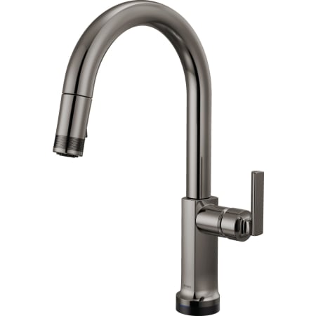 Brizo Kintsu 1.8 GPM Single Hole Pull Down Kitchen Faucet with On/Off Touch Activation and Arc Spout - Less Handle Lumicoat Black Onyx