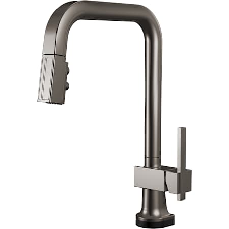 Brizo Frank Lloyd Wright 1.8 GPM Single Hole SmartTouch Pull Down Kitchen Faucet with On/Off Touch Activation, Square Spout - Less Handle Brilliance Black Onyx
