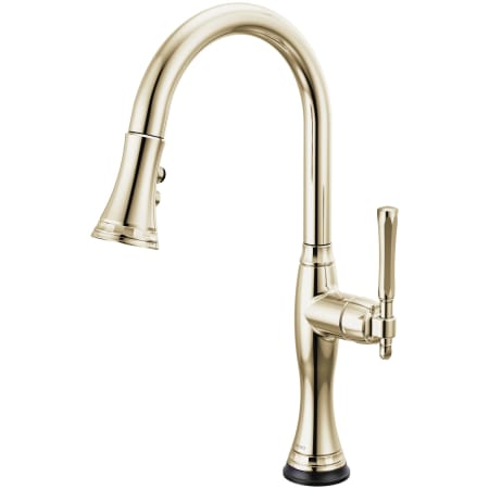 Brizo Tulham 1.8 GPM Single Hole Pull Down Kitchen Faucet with On/Off Touch Activation and Magnetic Docking Spray Head Brilliance Polished Nickel