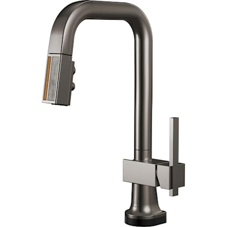 Brizo Frank Lloyd Wright 1.8 GPM Single Hole SmartTouch Pull Down Prep Kitchen Faucet with On/Off Touch Activation, Square Spout and Wood/Concrete Inlay - Less Handle Brilliance Black Onyx / Wood