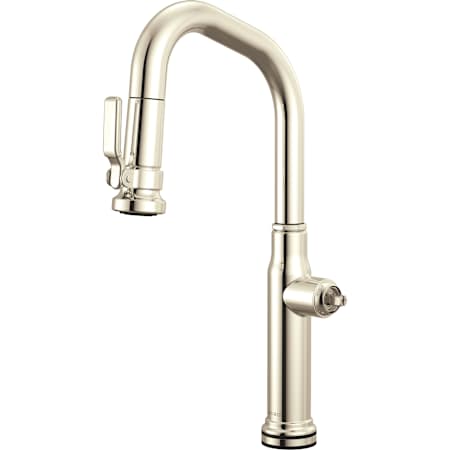 Brizo Faircroft 1.8 GPM Single Hole Pull Down Bar Faucet with SmartTouch and Angled Spout - Less Handle Brilliance Polished Nickel