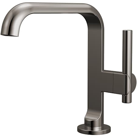 Brizo Roccesco 1.2 GPM Single Hole Bathroom Faucet with Square Spout Less Drain Assembly Brilliance Black Onyx