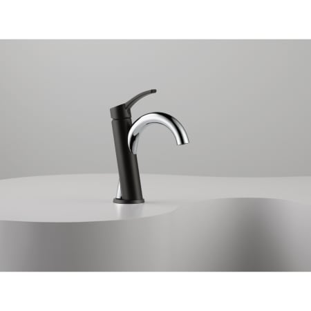 Brizo-65075LF-Installed Faucet in Black/Chrome