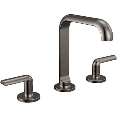 Brizo Roccesco 1.2 GPM Widespread Bathroom Faucet with Square Spout Less Handles and Drain Assembly Brilliance Black Onyx