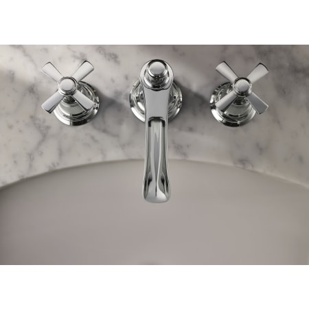 Brizo-65361LF-LHP-Top View of Faucet in Chrome with Cross Handles